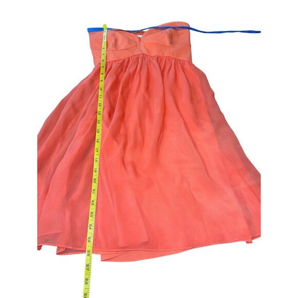 DVF DIANE VON FURSTENBURG Asti Short Strapless Silk Dress Firework Coral Size 4 - Picture 10 of 14